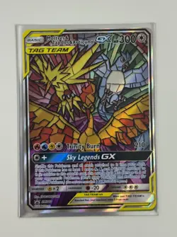 Moltres Zapdos Articuno GX SM210 Holo Hidden Fates Promo Stained Glass Card NM - Image 1