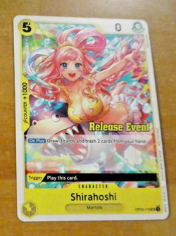 ONE PIECE ENGLISH CARD GAME CARTE RELEASE EVENT SHIRAHOSHI OP03-116 EN MINT - Image 1