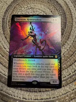 GWENOM, REMORSELESS FOIL [Extended] - Mythic - SPM Spider-Man MTG Magic 0256 - Image 1