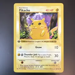 Pokemon Shadowless 1st Edition Base Set Pikachu Yellow Cheeks WOTC MINT NM - Image 1