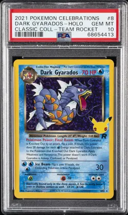 2021 POKEMON CELEBRATIONS CLASSIC COLL #8 DARK GYARADOS-HOLO PSA 10 - Image 1