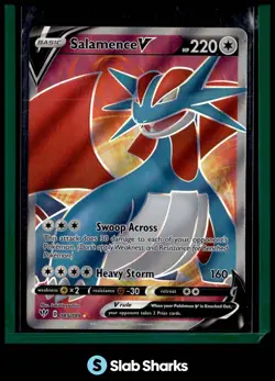 2020 POKEMON SWORD & SHIELD DARKNESS ABLAZE #185/189 SALAMENCE V - Image 1