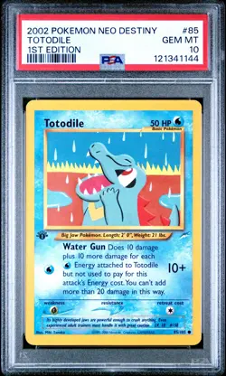 2002 Pokemon Neo Destiny #85 Totodile 1st Edition PSA 10 GEM MINT - Image 1