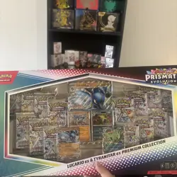 3 x Pokemon Prismatic Evolutions Lucario EX and Tyranitar EX Premium Collection - Image 3