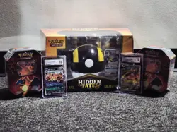 Pokemon Hidden Fates Bundle ~ Ultra Ball Box, Charizard GX Tins Sealed + Slabs!! - Image 1