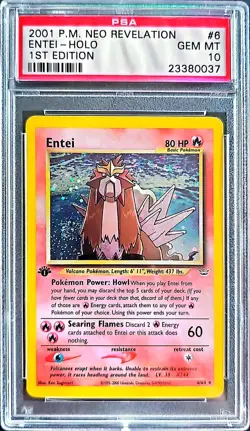 2001 Pokemon Entei #6/64 Holo Neo Revelation - PSA 10 1st Edition POP 40! - Image 1