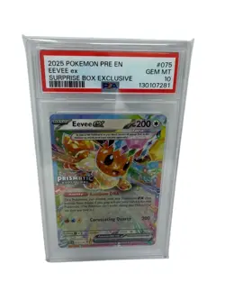 Eevee ex 075/131 - Pokemon Prismatic Evolutions Stamp Surprise Box - PSA 10 GEM - Image 1