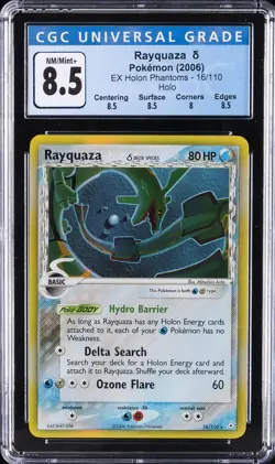 2006 POKEMON EX HOLON PHANTOMS HOLO #16 RAYQUAZA DELTA SPECIES CGC 8.5 - Image 1