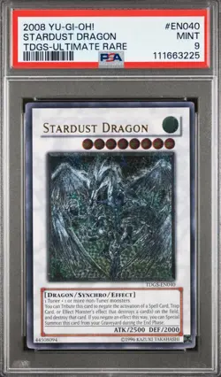2008 YU-GI-OH! TDGS-ULTIMATE RARE EN040 STARDUST DRAGON UNLIMITED PSA 9 - Image 1