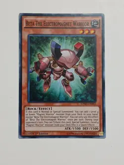 Yugioh! Beta The Electromagnet Warrior SDMY-EN002 Super Rare 1st Edition - Image 1