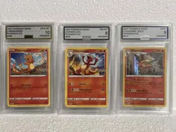 2022 Pokemon SWSH Charizard Charmander Charmeleon Graded Card Set - Image 1