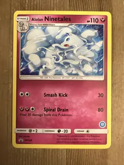 Alolan Ninetales - SM128 Black Star NON Holo Rare Promo #30 TCG Pokemon Card NM - Image 1