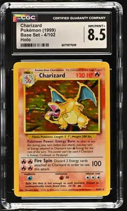 CGC 8.5 Charizard 1999 Base Set 4/102 Holo Pokemon Card - Image 1
