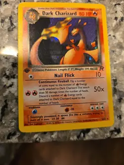 Pokemon TCG Dark Charizard 1st Edition Holo Rare Card Retro WOTC - Image 1