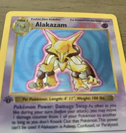 1999 Pokemon Alakazam 1st Edition Shadowless Holo Card 1/102 - Image 4