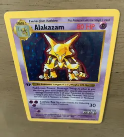 1999 Pokemon Alakazam 1st Edition Shadowless Holo Card 1/102 - Image 5
