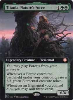 Titania, Nature's Force (Extended Art) Brothers' War Regular Mythic #45 NM MTG - Image 1