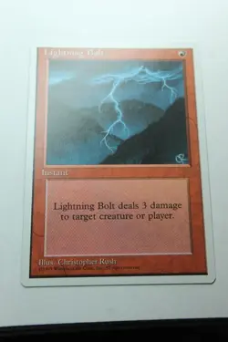 MTG Lightning Bolt x1- -Fourth Edition-Lightly Played - Image 1