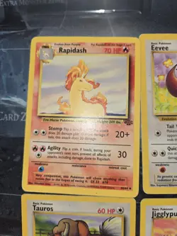Jungle 5 Card Lot Rapidash, Eevee, Tauros, Jigglypuff, Poke Ball Pokemon Vintage - Image 2