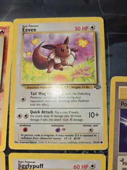 Jungle 5 Card Lot Rapidash, Eevee, Tauros, Jigglypuff, Poke Ball Pokemon Vintage - Image 4