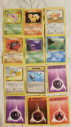 Pokemon TCG Base Set Jungle Fossil 12 Card Lot WOTC Vintage READ DESCRIPTION - Image 1