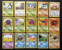 Pokemon TCG - BASE, Jungle, Fossil - 15-Card - COMMON Lot - WotC Vintage LP/LP+ - Image 1