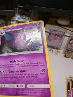 *HD Swirl*Crobat 056/149 Cosmo Holo Rare - Sun & Moon Base Set LP Pokemon TCG - Image 3