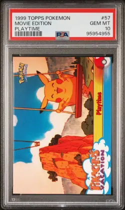 1999 Topps Pokemon movie Edition Playtime #57 PSA 10 - Blue label - Image 1