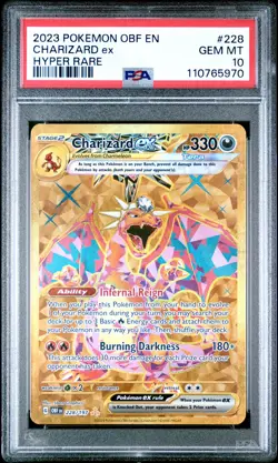 2023 POKEMON OBF EN-OBSIDIAN FLAMES HYPER RARE #228 CHARIZARD EX PSA 10 - Image 1