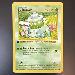 1999 Pokemon WOTC Base Set Bulbasaur 1st Edition Shadowless 44/102 MINT NM - Image 1