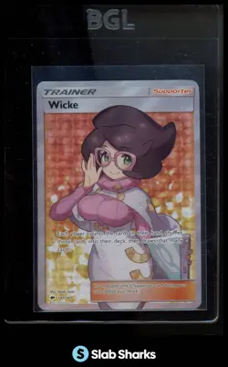 2017 POKEMON SUN & MOON BURNING SHADOWS #147/147 WICKE ULTRA RARE - Image 1