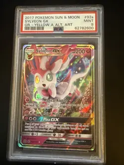 PSA 9 MINT Graded Pokemon 2017 Sylveon GX 92a/145 S&M Guardians Rising Alt Art - Image 1