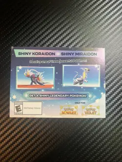 Pokemon Scarlet and Violet: Gamestop Shiny Miraidon OR Koraidon Code Card NEW-x1 - Image 1