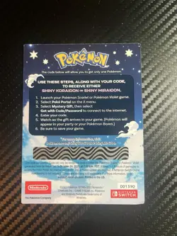 Pokemon Scarlet and Violet: Gamestop Shiny Miraidon OR Koraidon Code Card NEW-x1 - Image 2