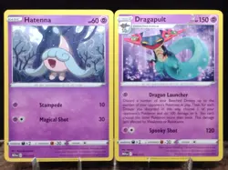 Hatenna 005/015 Dragapult 006/015 McDonald's 2024 Happy Meal Promo Pokemon Cards - Image 1