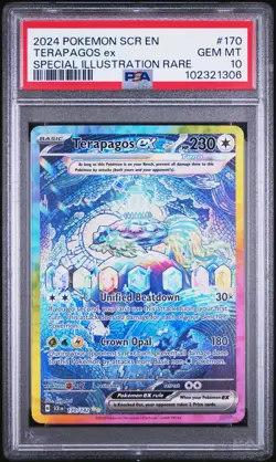 PSA 10 GEM MINT Terapagos Ex 170/142 Stellar Crown SIR Pokemon Card - Image 1