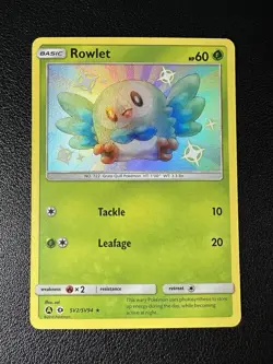 Rowlet SHINY SV2/SV94 Hidden Fates NM Holo Foil Rare Pokemon Card - Image 1