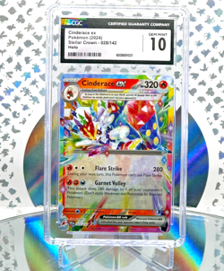 CGC 10 Cinderace EX 028/142 Stellar Crown Full Art Double Rare Pokemon Card - Image 1
