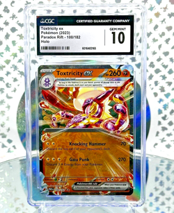 CGC 10 Toxtricity EX 100/182 Paradox Rift Full Art Double Rare Pokemon Card - Image 1