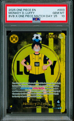 Bvb x One Piece PSA 10 Monkey D Luffy Promo Card ST13-003 Matchday 25 Dortmund - Image 2
