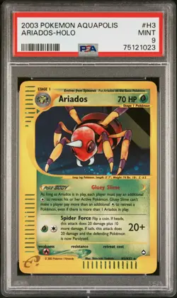 Ariados H3/H32 Aquapolis Holo PSA 9 MINT Graded Pokemon Card - Image 1