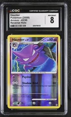 CGC 8 Haunter 2009 Arceus 42/99 Reverse Holo Pokemon Card - Image 1