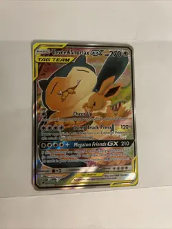 Pokemon Eevee Snorlax GX TCG Tag Team SM169 Black Star Promo Card - Image 1