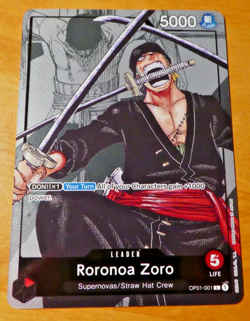 ONE PIECE ENGLISH CARD GAME CARTE RORONOA ZORO OP01-001 ALT L MINT - Image 1