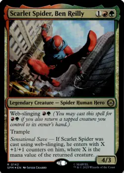 MTG Scarlet Spider, Ben Reilly Foil NM Marvel's Spider-Man Magic 142 - Image 1