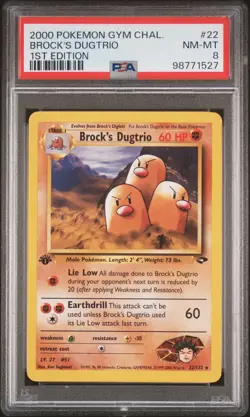 2000 POKEMON GYM CHALLENGE 1ST EDITION #22 BROCK'S DUGTRIO PSA 8 - Image 1