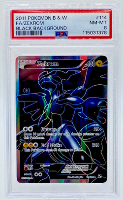 Zekrom EX Black & White 114/114 Full Art Holo PSA 8 NM-Mint Pokemon Card Fresh - Image 1