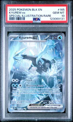 2025 POKEMON BLK EN-BLACK BOLT SPECIAL ILLUSTRATION RARE #165 KYUREM EX PSA 10 - Image 1