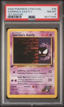 2000 POKEMON GYM CHALLENGE 1ST EDITION #96 SABRINA'S GASTLY PSA 8 - Image 1
