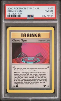 2000 POKEMON GYM CHALLENGE 1ST EDITION #102 CHAOS GYM PSA 8 - Image 1